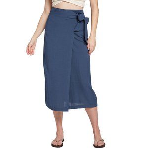 NWOT CALIA Women's Long Skirt Swimsuit Beach Cover up Size XS Blue $50 CC498
